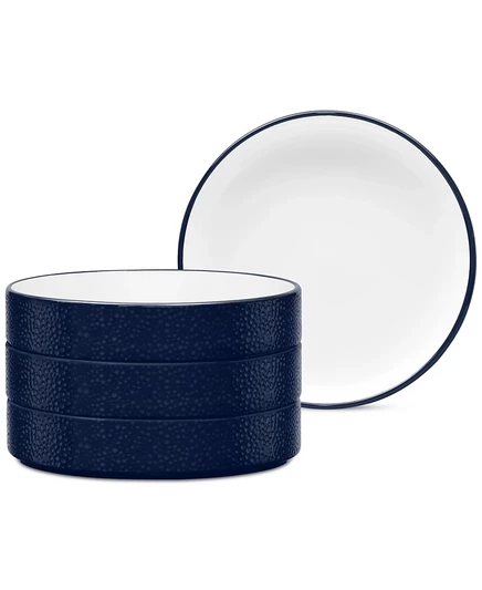 Набор глубоких тарелок Noritake Stone Stax, 4 шт., синий