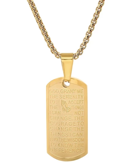 Мужская подвеска Steeltime Serenity Prayer, золотистая