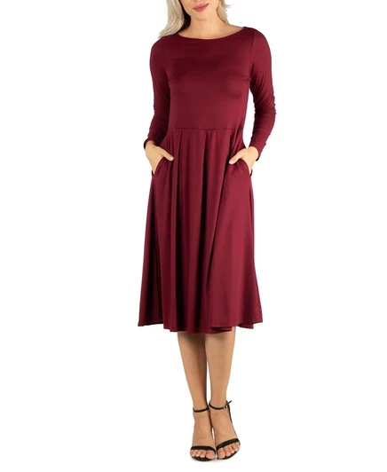 Женское платье миди 24seven Comfort Apparel, винное