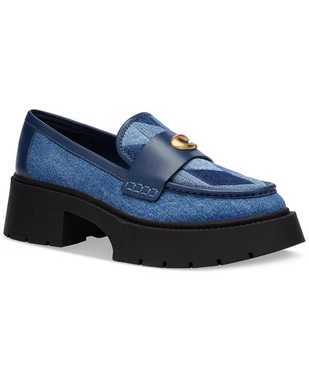 Женские мокасины-лодочки COACH Leah на платформе denim multi