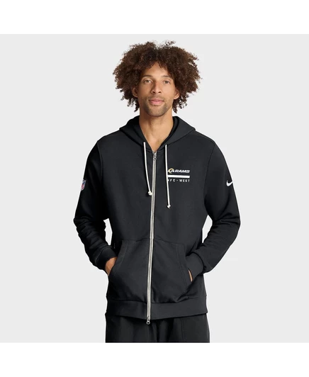 Мужская черная толстовка с капюшоном Dri-FIT на молнии Los Angeles Rams Sideline Standard Issue Utility Player black