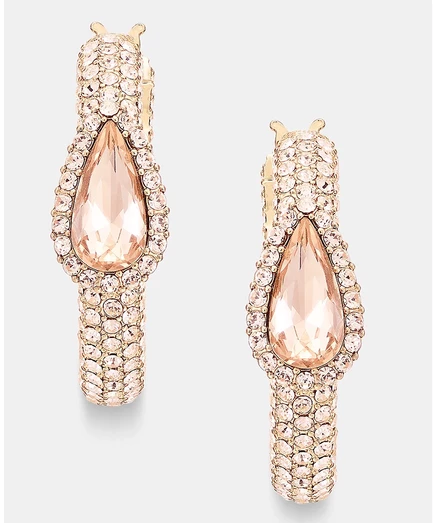 Серьги-кольца Givenchy с подвесками-грушами, темно-розовые