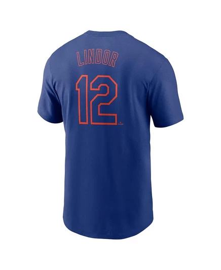 Мужская футболка Nike Francisco Lindor Royal New York Mets с фирменным номером Fuse от Nike royal