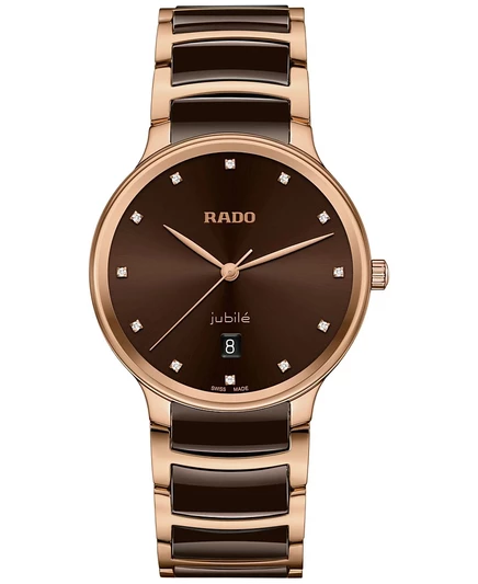 Унисекс часы Rado Centrix 40 мм с керамическим браслетом, коричневые