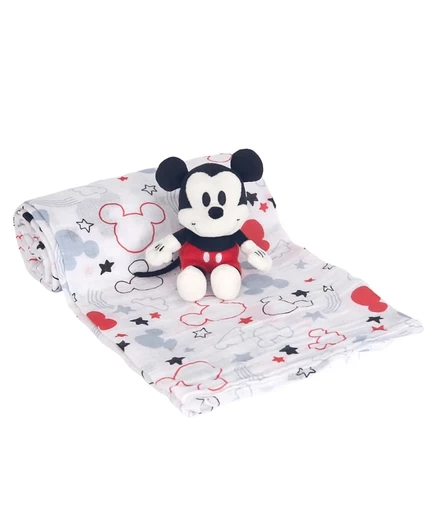 Пеленка Lambs & Ivy Mickey с игрушкой, белая