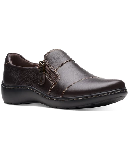 Женские балетки Clarks Cora Harbor Zip, коричневые
