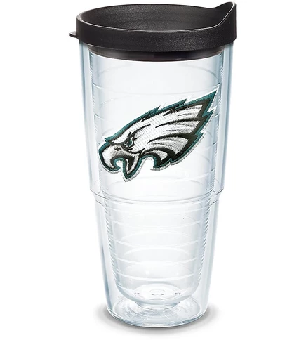 Tervis NFL Philadelphia Eagles С основным логотипом Сделано в США, Туристический стакан с двойными стенками, сохраняет напитки холодными и горячими, 24 унции, Классический