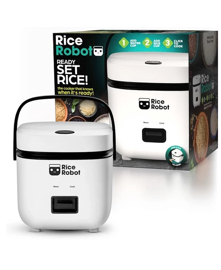 Рисоварка Rice Robot на 4 чашки с керамической чашей, белая