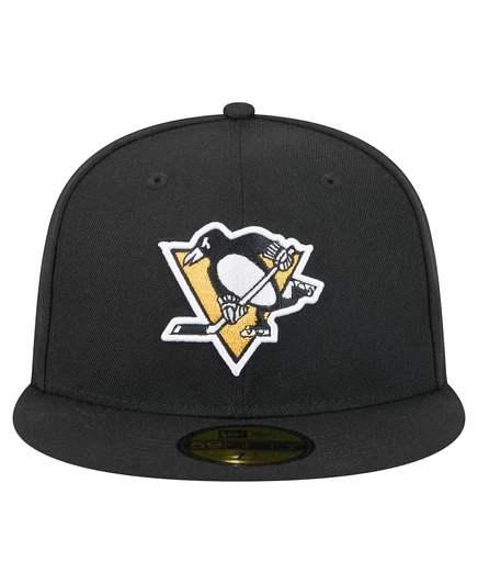 Мужская черная приталенная шляпа New Era Pittsburgh Penguins Core 59 размера 