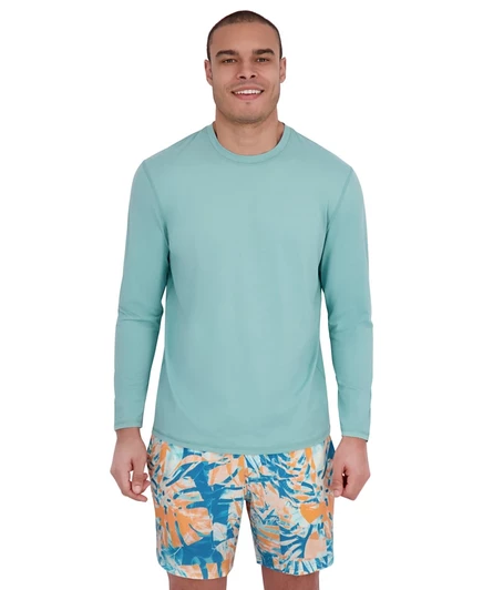 Мужская куртка Spyder Core с длинным рукавом и круглым вырезом UPF 50+ Rashguard синего цвета