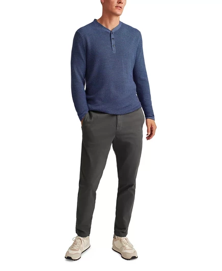  Мужская футболка с длинным рукавом и геометрическим рисунком Henley navy