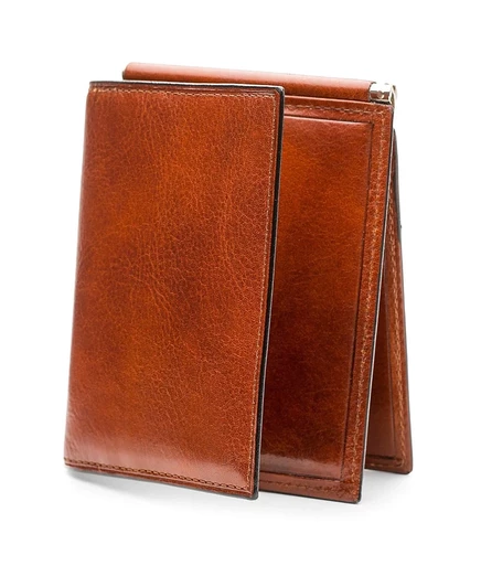 Мужской зажим для денег Bosca Old Leather с карманом, оранжевый