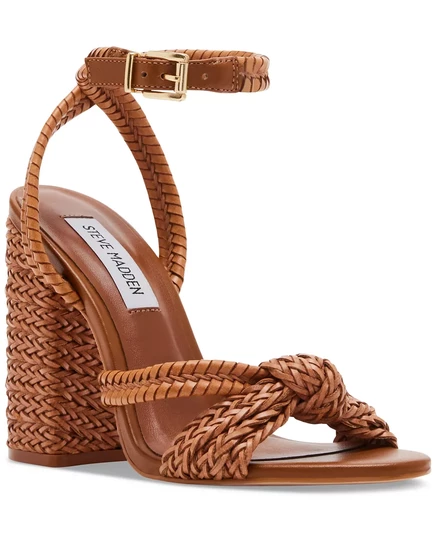 Женские модельные босоножки Steve Madden с узлом из ткани Малоу brown woven