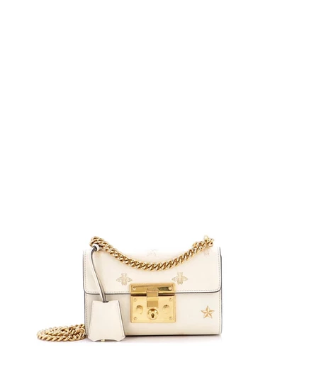 Женская сумка Pre-Owned Gucci Small Padlock, песочно-бежeвая