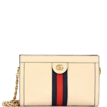 Женская сумка Pre-Owned Gucci Ophidia малая на цепочке, бежево-коричневая