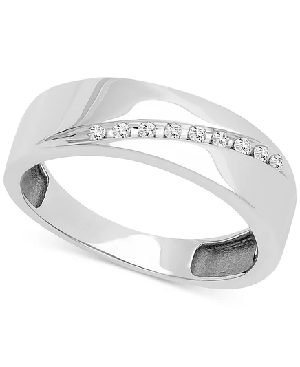 Мужское кольцо Macy's с бриллиантами 0,10 ct, 14k белое