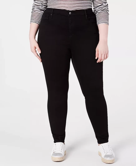 ® Модные джинсы-скинни большого размера 721 с высокой посадкой. black peony