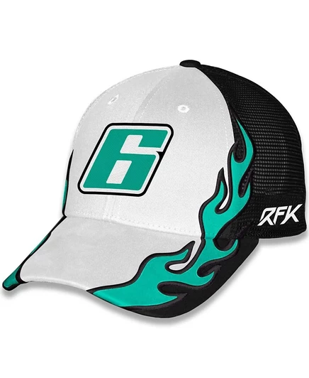Унисекс кепка Checkered Flag Sports Flame Trucker Brad Keselowski, черно-белая
