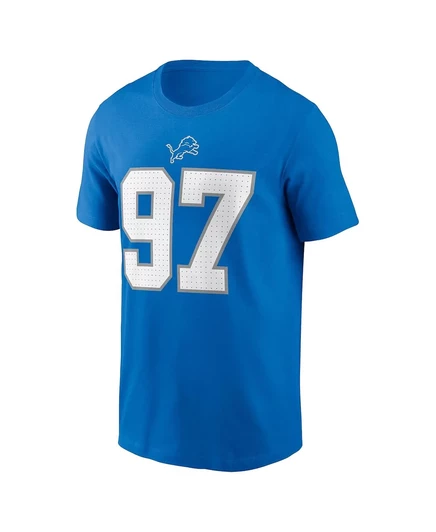 Мужская футболка Nike Aidan Hutchinson Blue с именем и номером Detroit Lions от Nike blue
