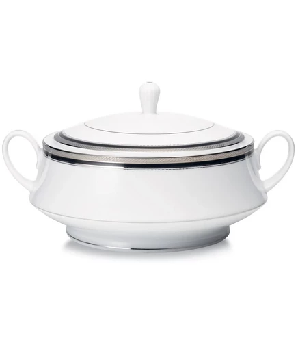Чаша с крышкой Noritake Austin Platinum 26 см, 1,4 л, белая