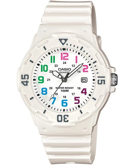 Женские часы Casio с белым ремешком из смолы, 34 мм