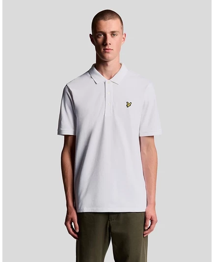 Мужская футболка-поло Lyle & Scott однотонная, белая