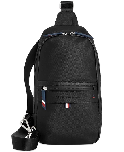 Мужская сумка-слинг Tommy Hilfiger Leo Logo, черная