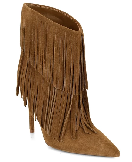 Женские ботильоны Nine West Carbona с бахромой, каштановые