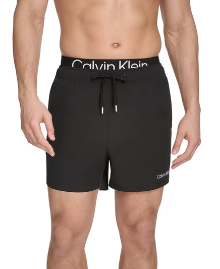 Мужские плавки-шорты Calvin Klein Modern Euro 5 с логотипом на поясе, черные