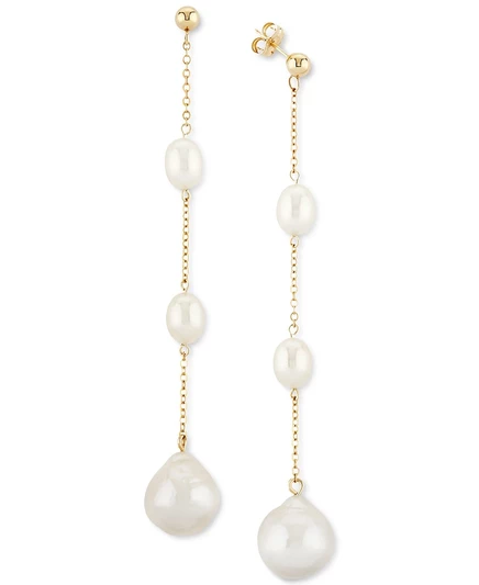 Женские серьги-подвески Macy's с барочным жемчугом, 14k, золотые