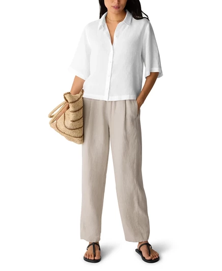 Женская рубашка Eileen Fisher классический воротник, белая