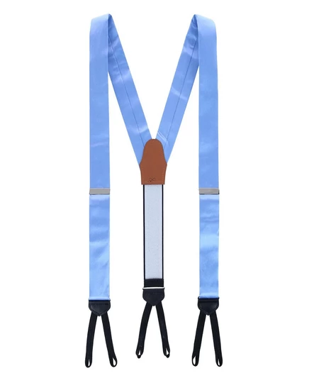 Мужские строгие подтяжки TRAFALGAR из однотонного шелка Sutton light blue
