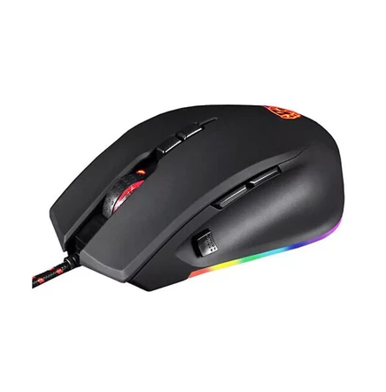  Эргономичная проводная игровая мышь с подсветкой RGB-спектра разрешением до 5000 точек на дюйм и программируемыми кнопками для геймеров на ПК с Windows black