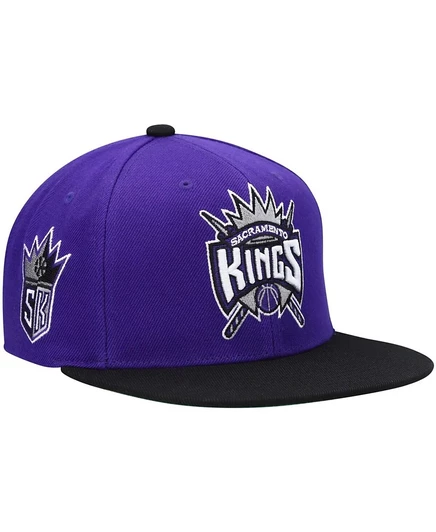 Мужская кепка Mitchell & Ness фиолетово-черного цвета Sacramento Kings Hardwood Classics с застежкой-молнией фиолетового цвета
