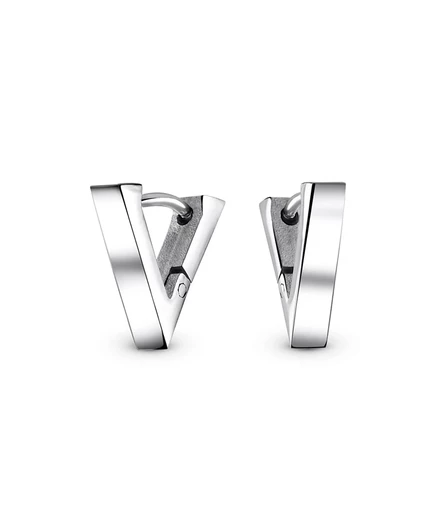 Серьги‑кольца Bling Jewelry треугольные стальные, серебристые