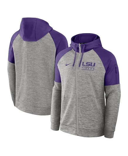Мужское худи Nike LSU Tigers на молнии, серое