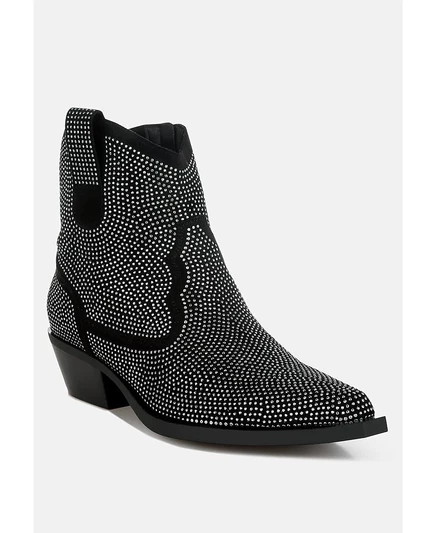 Женские казаки Rag & Co. Costello со стразами, черные