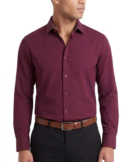 Мужская рубашка Tom Baine Slim Fit, бордовая