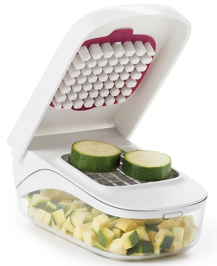 Овощерезка OXO с отверстием для высыпания, белая