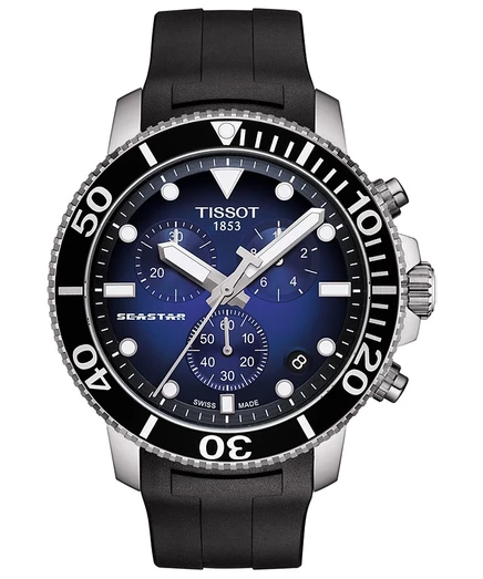 Мужские часы Tissot Seastar 1000 45,5 мм хронограф, белые