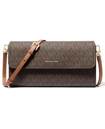 Очень большая сумка через плечо для телефона Michael Kors Jet Set East West коричневого цвета