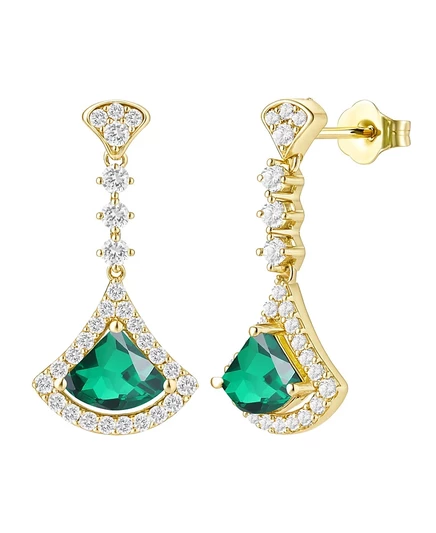 Серьги Macy's с выращенными зелеными сапфирами, серебро