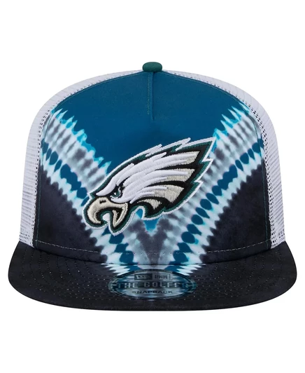 Мужская кепка-снэпбэк New Era Men's темно-зеленая / черная Philadelphia Eagles Throwback Dye green, black