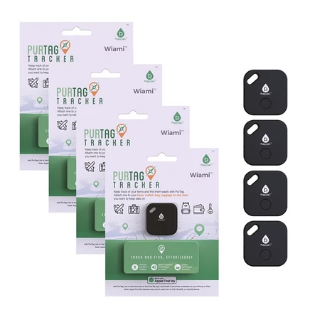 Трекеры Pursonic Purtag 4 шт. для Apple Find My, черные