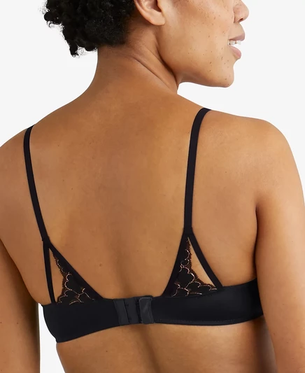 Кружевной бюстгальтер пуш-ап Maidenform Love the Lift из розового золота DM9900 black with rosegold