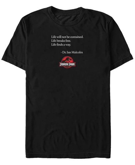 Футболка с коротким рукавом Fifth Sun Park Jurassic Men's Life Finds A Way с принтом black