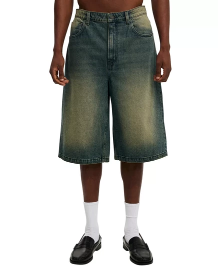  Мужские супер-мешковатые короткие шорты washed blue