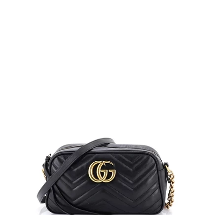 Женская плечeвая сумка Pre-Owned Gucci GG Marmont Small, черная