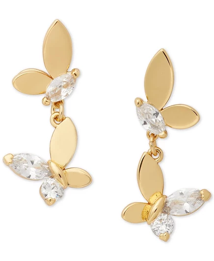 Серьги-капли Kate Spade New York с золотыми кристаллами Social Butterfly в форме бабочки