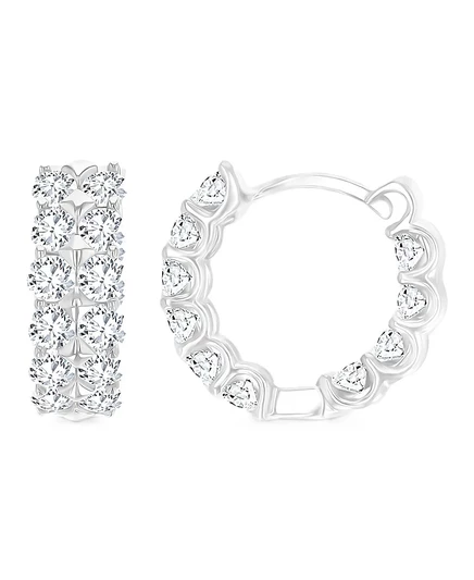 Маленькие серьги-кольца Macy's с фианитами, белые